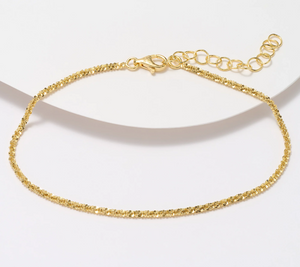 UltraFine 950 Silver Margherita Chain 9"+2" 18K gold-plated  Anklet