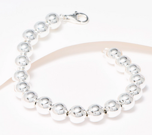 UltraFine 950 Silver Beaded 10mm Bracelet Small
