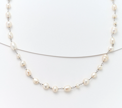 Honora White Cultured Pearl 24" Sterling Silver Necklace