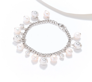 Honora Cultured Pearl Charm Sterling Silver Bracelet Small