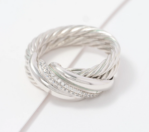 Italian Silver x David Markstein Sterling Silver Couture Inspired Ring Size 8
