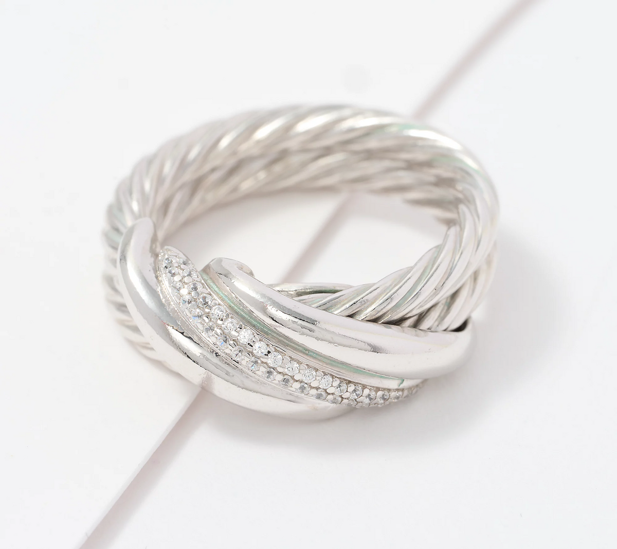 Italian Silver x David Markstein Sterling Silver Couture Inspired Ring Size 8