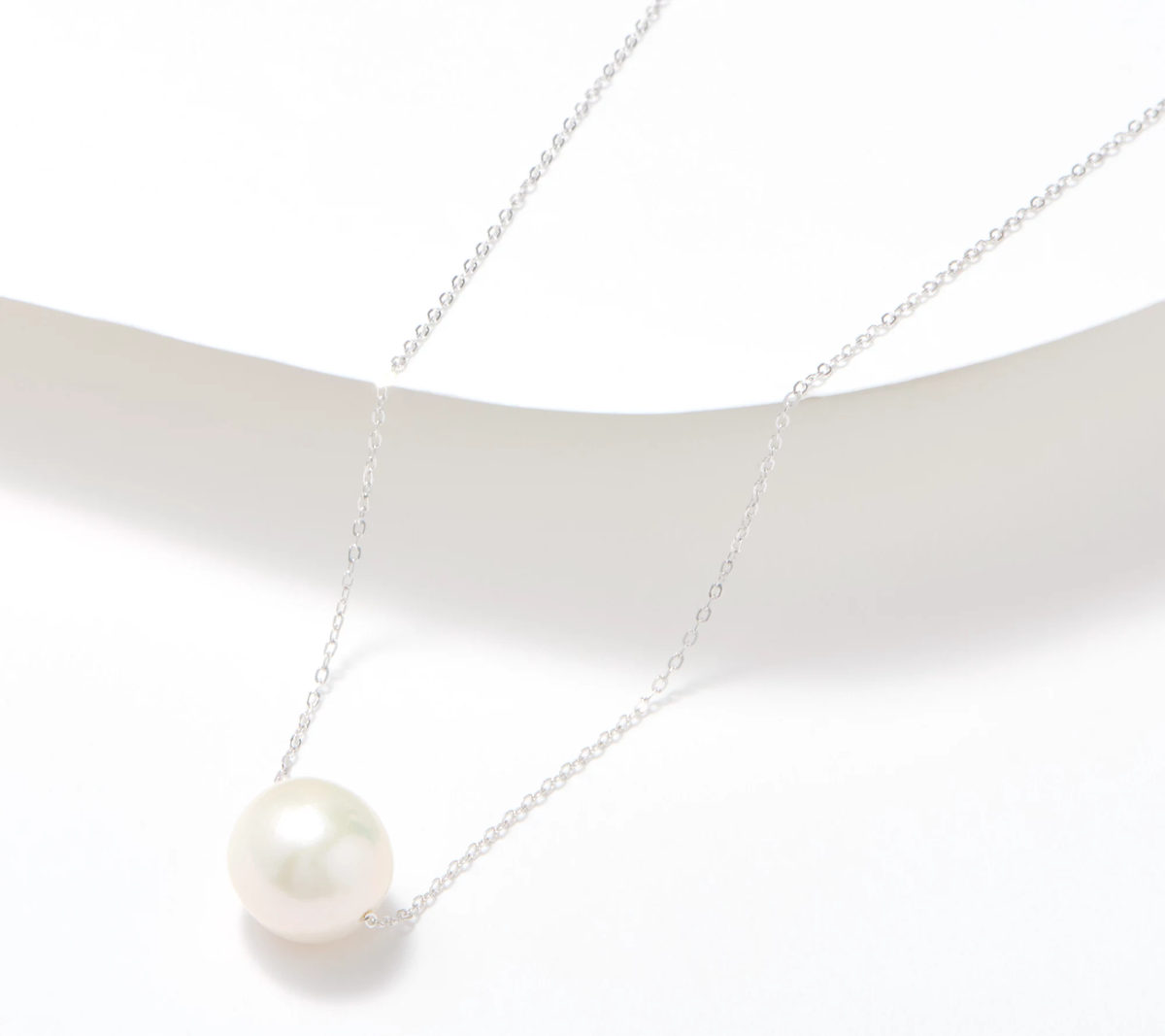 Honora Cultured Ming Pearl Forzatina Chain Sterling Silver lNecklace