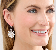 Joan Rivers Layered Starburst Leverback Silvertone Earrings