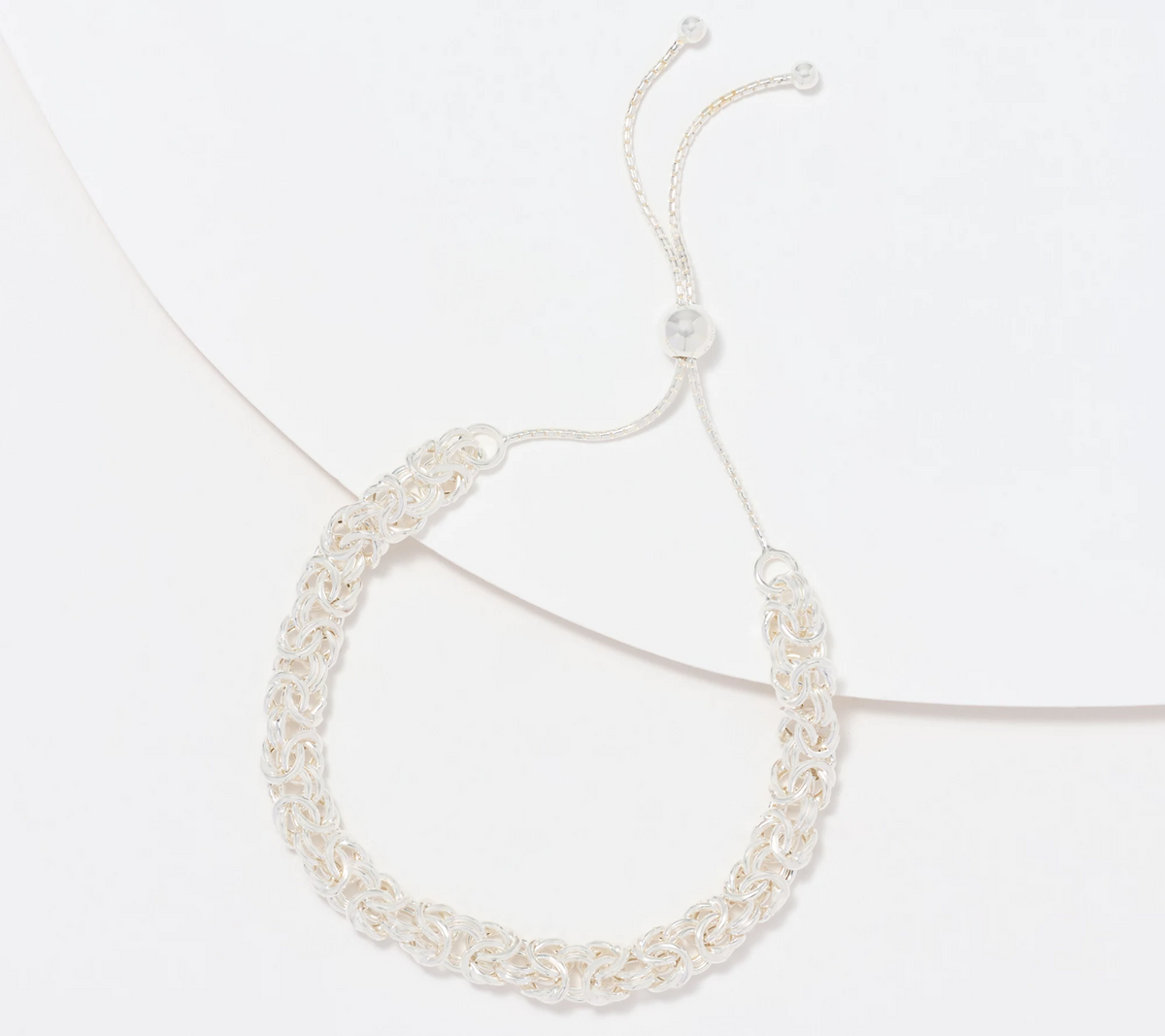 UltraFine 950 Silver Adj. Bolo Byzantine Bracelet