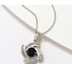 Affinity Diamonds Black & White Swirl Sterling Silver Necklace