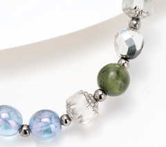 Connemara Marble Silvertone  Mother of God Bracelet,