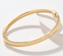 UltraFine 950 Silver Goldclad Diamond Cut Rectangular Bangle Small