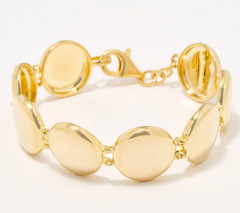 UltraFine 950 Silver 18K Gold Plated Polished Station Bracelet Avg