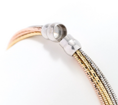 David Markstein Tri Tone Sterling Silver 7 Strand Omega Bracelet, Avg