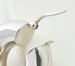 David Markstein  Silvertone Bronze 7.5mm Polished 1" Hoop Earrings