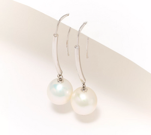 Honora Cultured Ming Pearl Dangle White Earrings
