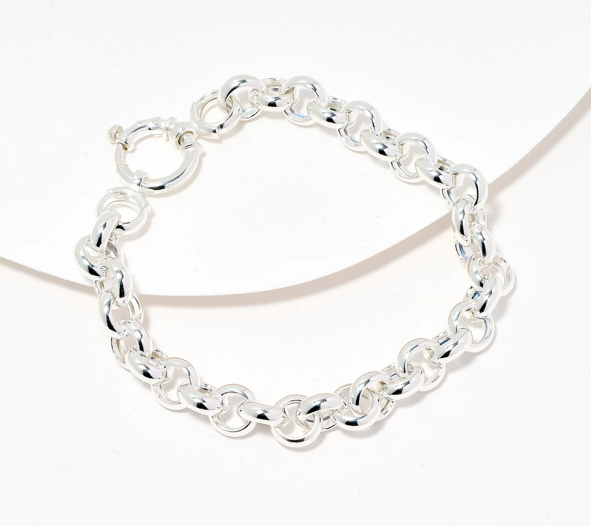 UltraFine 950 Silver Rolo Italian Chain Bracelet Avg