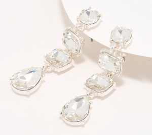 Joan Rivers Mixed Shape Crystal Clear Drop Earring