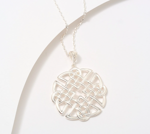 JMH Jewelery Sterling Silver Dara Knot Pendant with 24" Chain