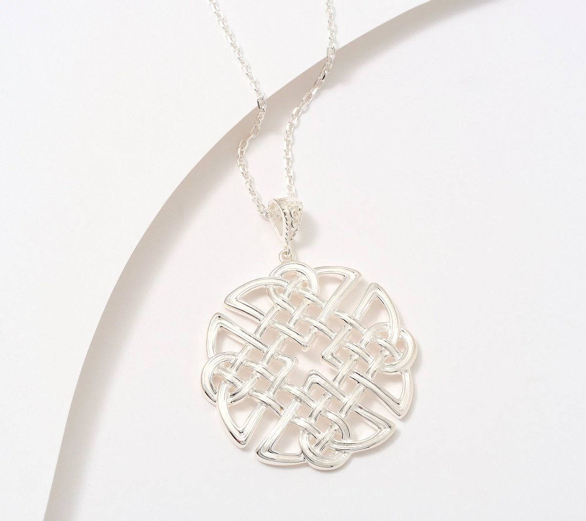 JMH Jewelery Sterling Silver Dara Knot Pendant with 24" Chain