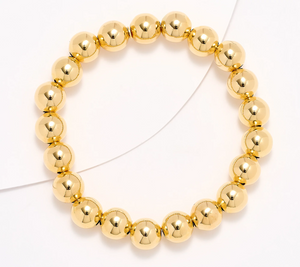 David Markstein Yellow Tone Bronze 10mm Beaded Bracelet, Avg/Large