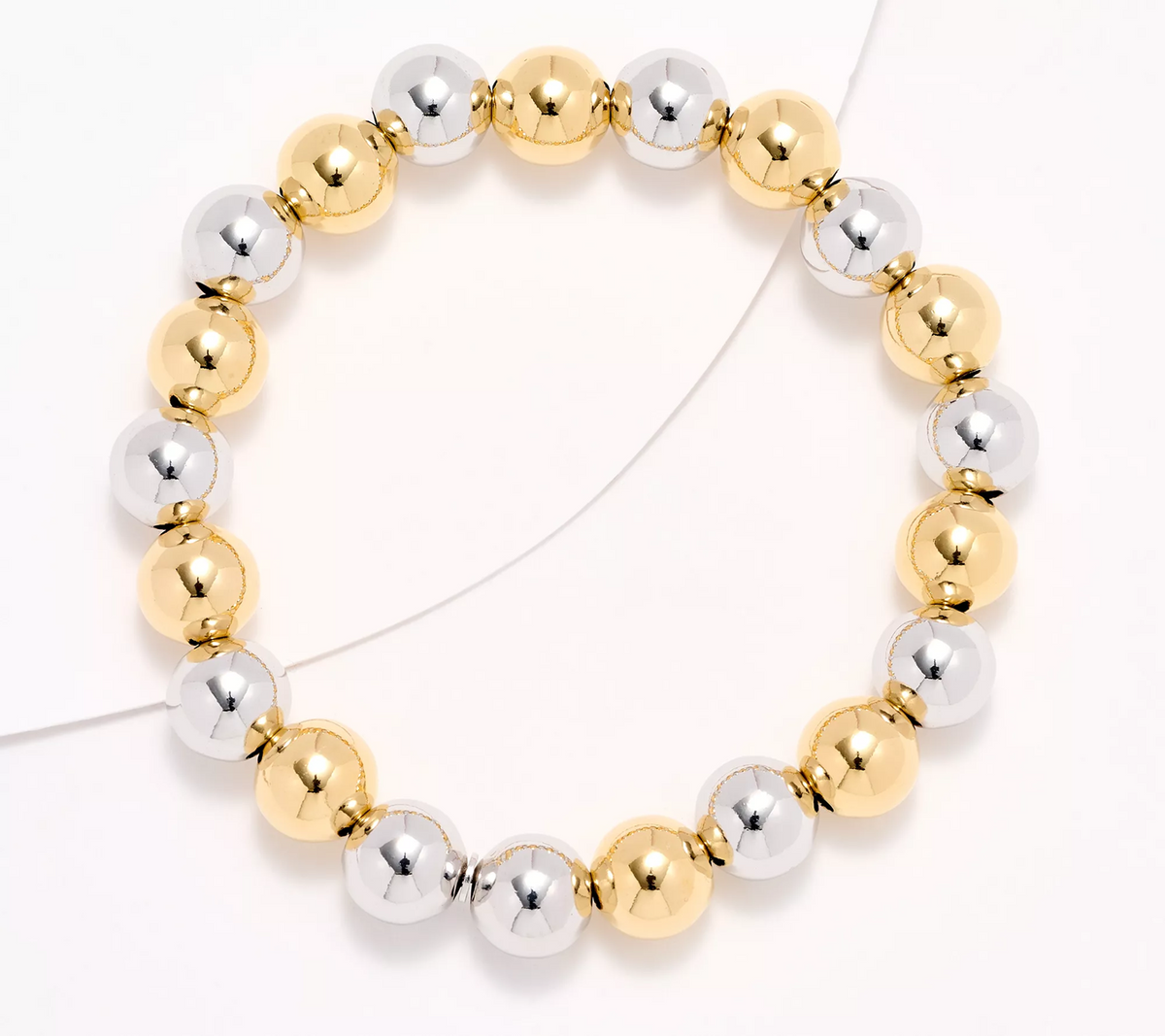 David Markstein Silver/Golden Bronze 10mm Beaded Bracelet Avg/Large