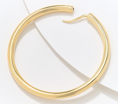Silver Style Comfort Closure 2" Gold-Over SS Hoop Earrings