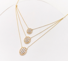 Diamonique x Kathy Levine Gold Clad Sterling Silver Multi-Layered Triple Threat Necklace