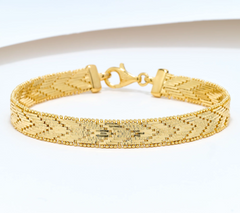 UltraFine 950 Silver Gold Tone Silver/Gold/Rose Riccio Bracelet Small