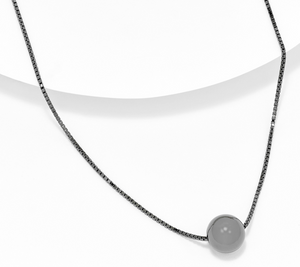 David Markstein Bronze 12mm Bead 18" Black Necklace