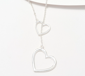 UltraFine 950 Silver Heart Toggle Diamond Cut 26" Necklace