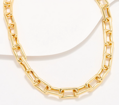 David Markstein Gold Tone Bronze Paperclip Hidden Closure 20" Necklace