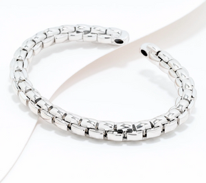 David Markstein Bronze Box Link Status Cuff w/ White Topaz Avg