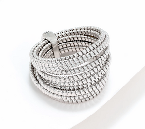 David Markstein Sterling Silver Multirow Highway Tubogas Ring Size 7