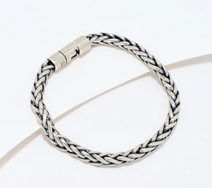 Or Paz Sterling Silver Braided Detail Magnet Closure Bracelet Small