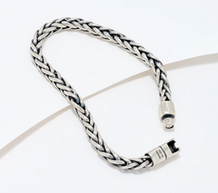 Or Paz Sterling Silver Braided Detail Magnet Closure Bracelet Small