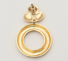 Susan Graver Classic Hammered Pink/White/Black Goldtone Circle Earrings
