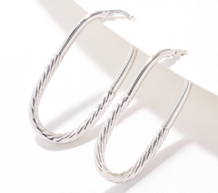 David Markstein White Bronze Debut Double Texture Hoop Earrings