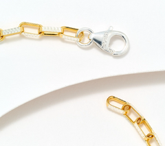 David Markstein Two Tone 18K Gold-Plated Sterling Silver Premiere Luxe Paperclip Bracelet Small