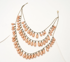 Isaac Mizrahi Live! Layered Faux Pearl Champagne Necklace