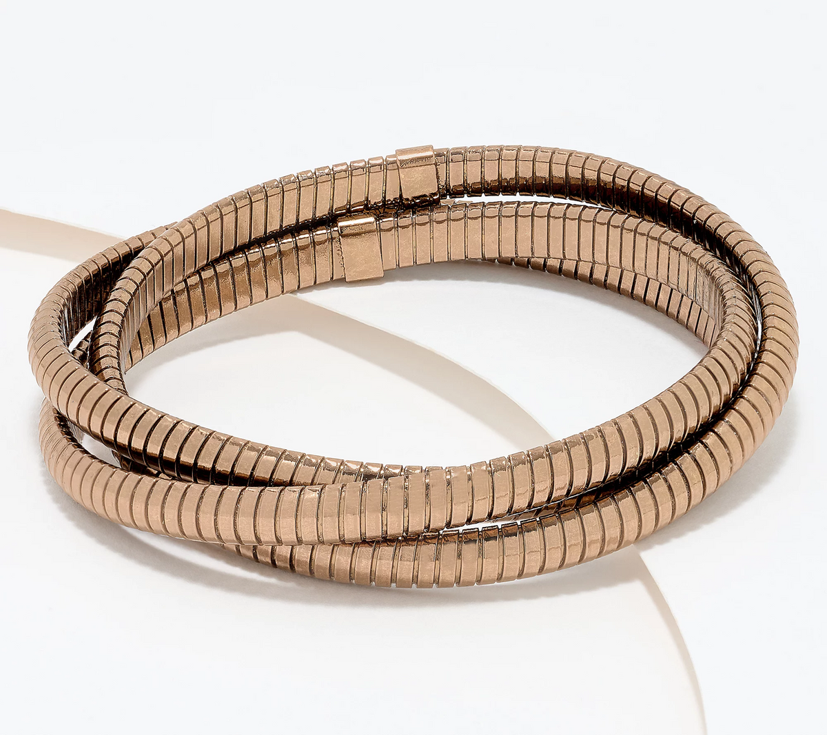 David Markstein Bronze Mocha Tone Three Strand Slip On Bracelet Avg