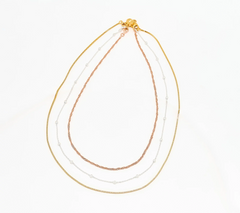 UltraFine 950 Silver Tri Tone Set of 3 Necklaces with Magnet Clasp