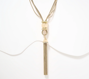 Joan Rivers Classic Gold Tone Polished Tassel Necklace