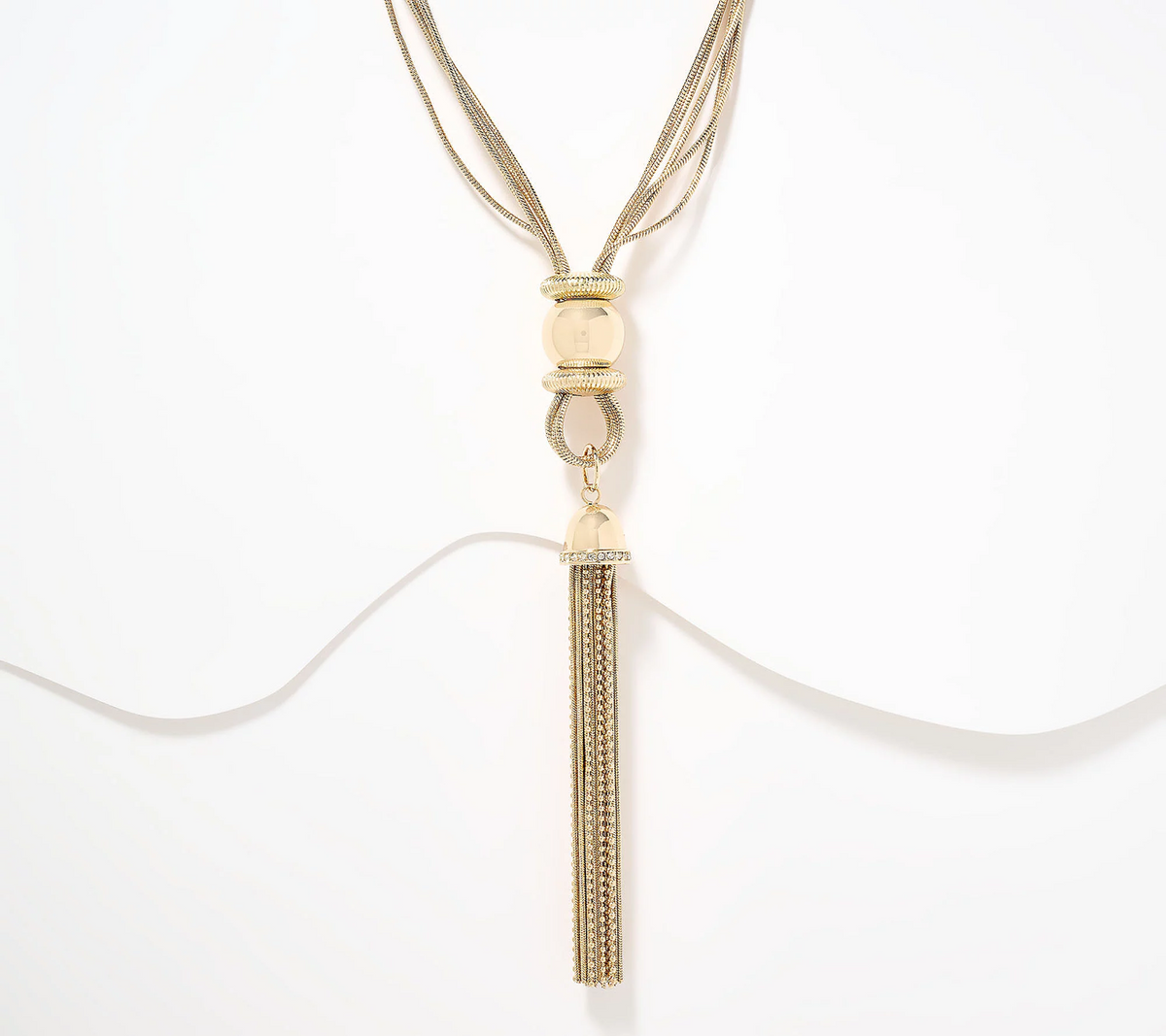 Joan Rivers Classic Gold Tone Polished Tassel Necklace