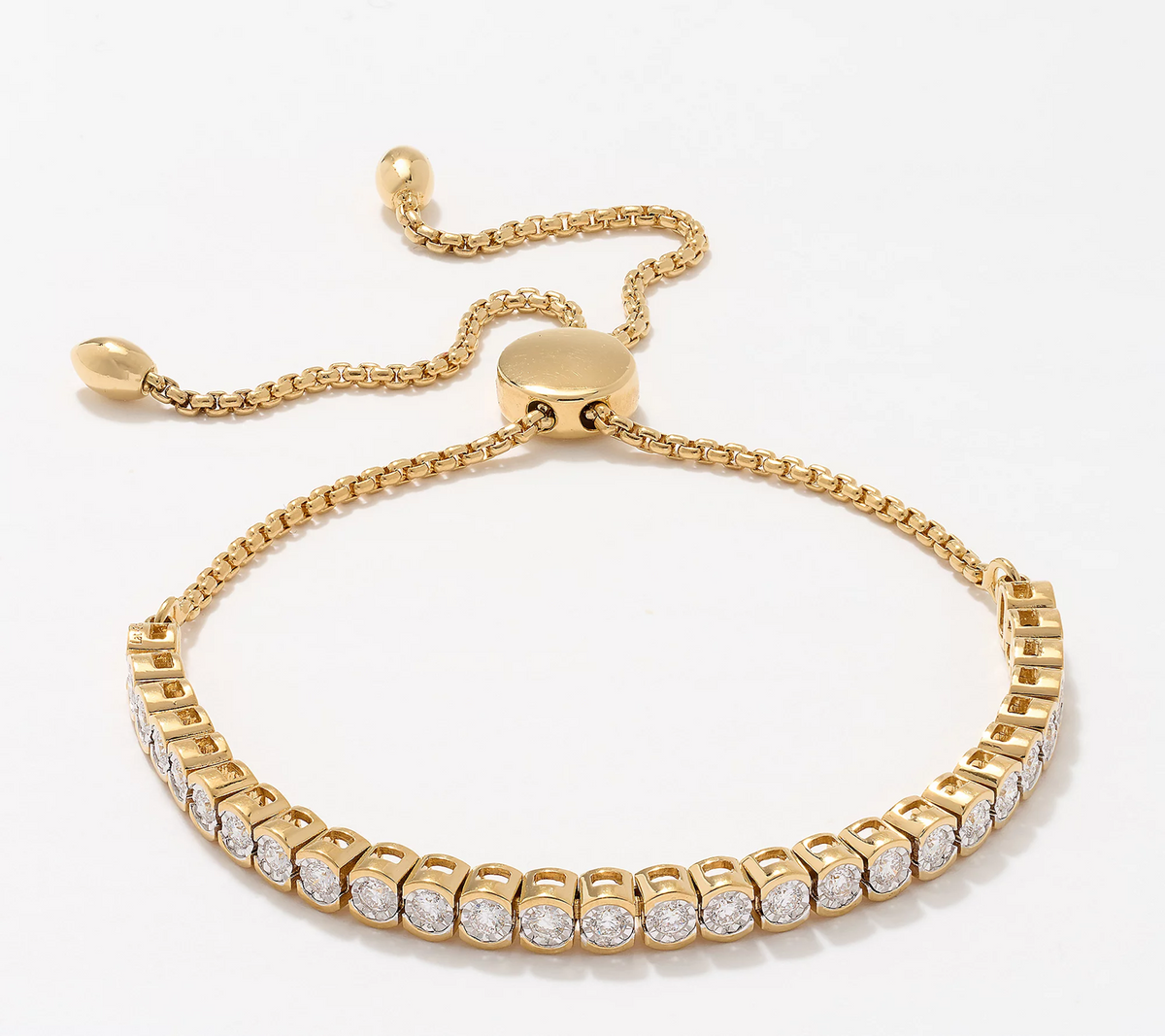 Fire Light Lab Grown Diamond Sterling Silver Bolo Tennis Bracelet
