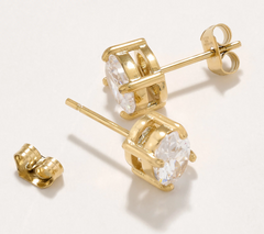 Steel by Diamonique Oval Stud Gold Tone Earrings