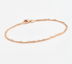 UltraFine 950 Silver Rose Tone Set of 3 Bracelets Small