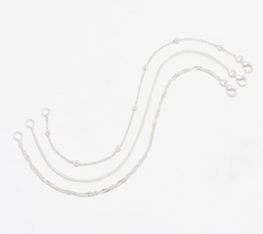 UltraFine 950 Silver Set of 3 Bracelets Avg