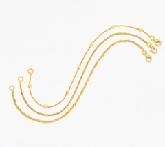 UltraFine 950 Silver Gold Tone Set of 3 Bracelets Large