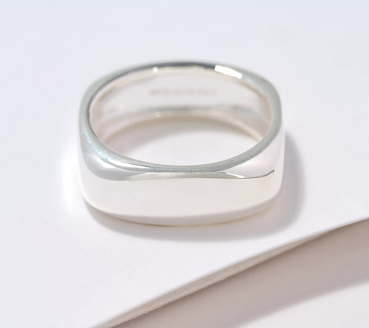 UltraFine 950 Silver Square Polished Ring Size 8