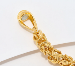 UltraFine 950 Silver Gold Tone Byzantine Chain Magnetic Clasp Bracelet Large