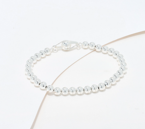 UltraFine 950 Silver Beaded Chain Magnetic Clasp Bracelet Small