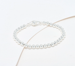 UltraFine 950 Silver Beaded Chain Magnetic Clasp Bracelet Small
