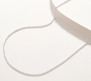 UltraFine 950 Silver Adjustable Rolo Chain 24" Necklace